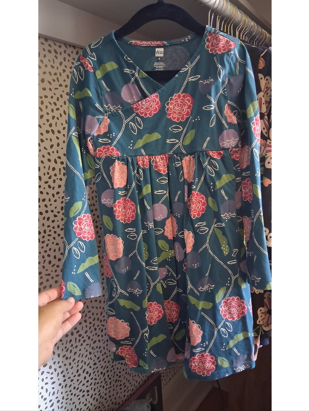 Tea Collection Teal Floral Dress
